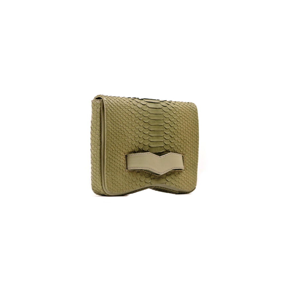 Maya Large Orinoco 'Croc' Print Calf Leather Handbag - Dark Green