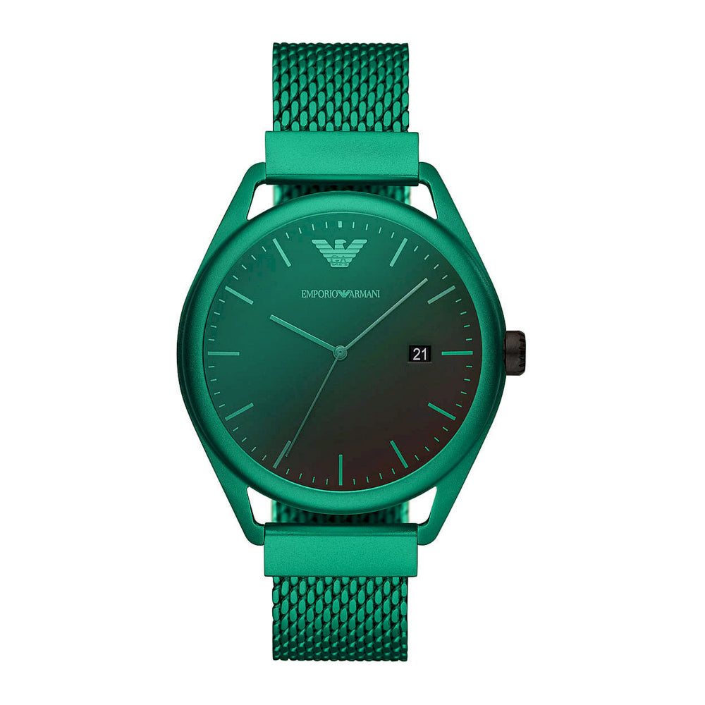 Emporio armani green strap watch best sale