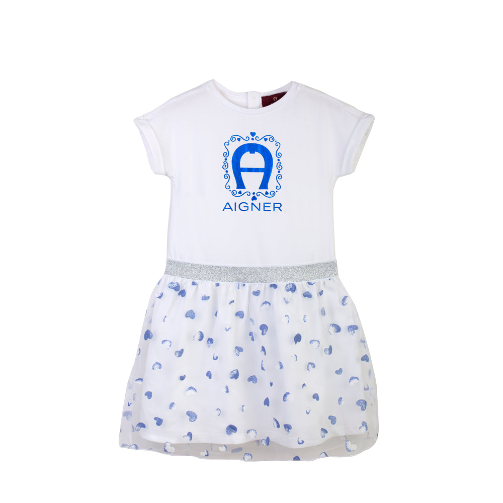 Aigner Kids Girl s Cotton Jersey Blue White Dress Bluesalon