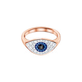 Swarovski Symbolic Ring Evil Eye, Blue, Rose Gold-Tone Plated