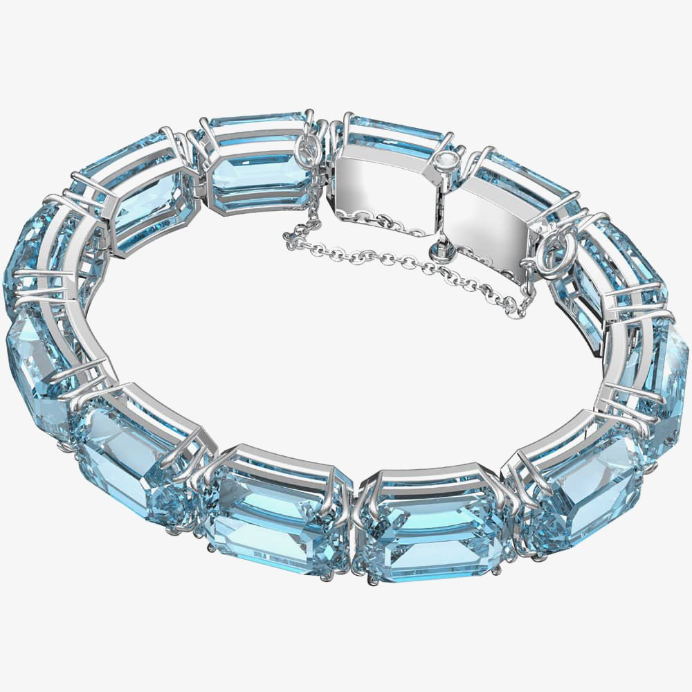 Swarovski Millenia Bracelet Octagon cut Blue Rhodium plated