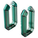 Swarovski Lucent Hoop Earrings Green Rhodium plated