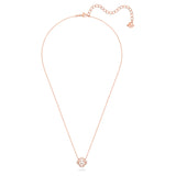 Swarovski Sparkling Dance necklace Clover, White, Rose gold-tone plated