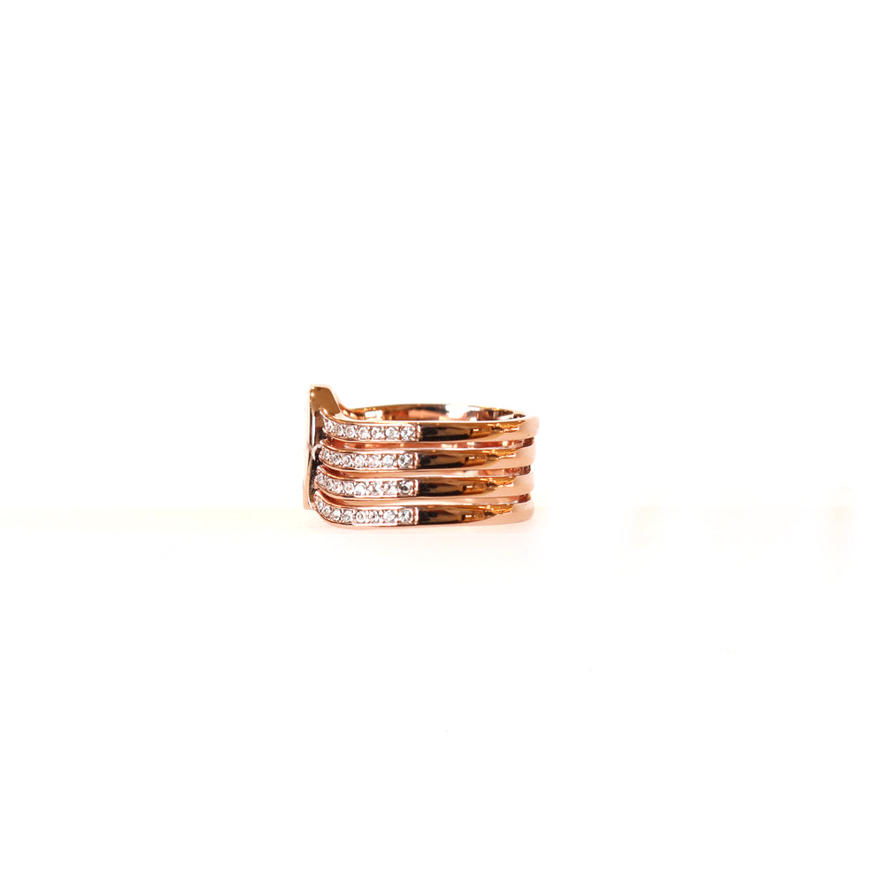 Aigner Rose Gold Plated Ring Size 7.75 Bluesalon