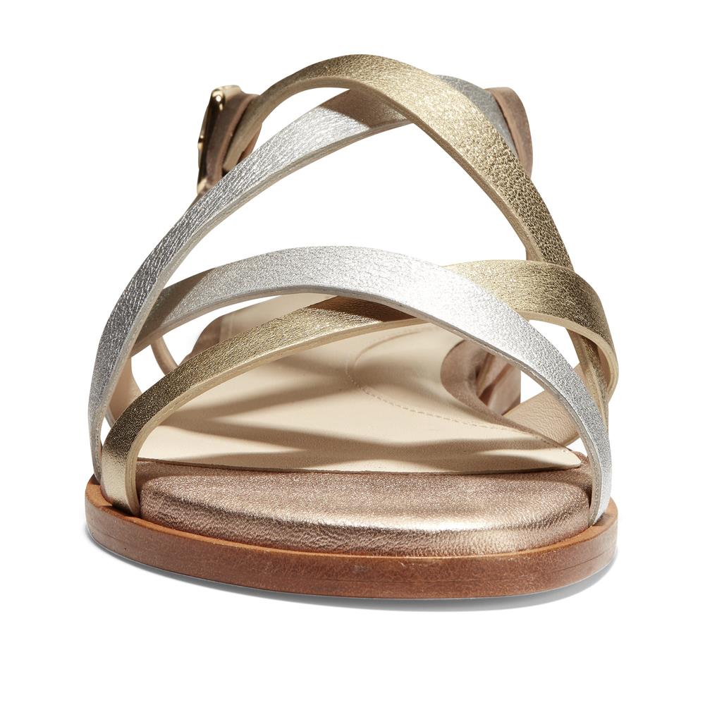 Cole Haan Analeigh Grand Strap Sandal Gold Silver Rosesize 6