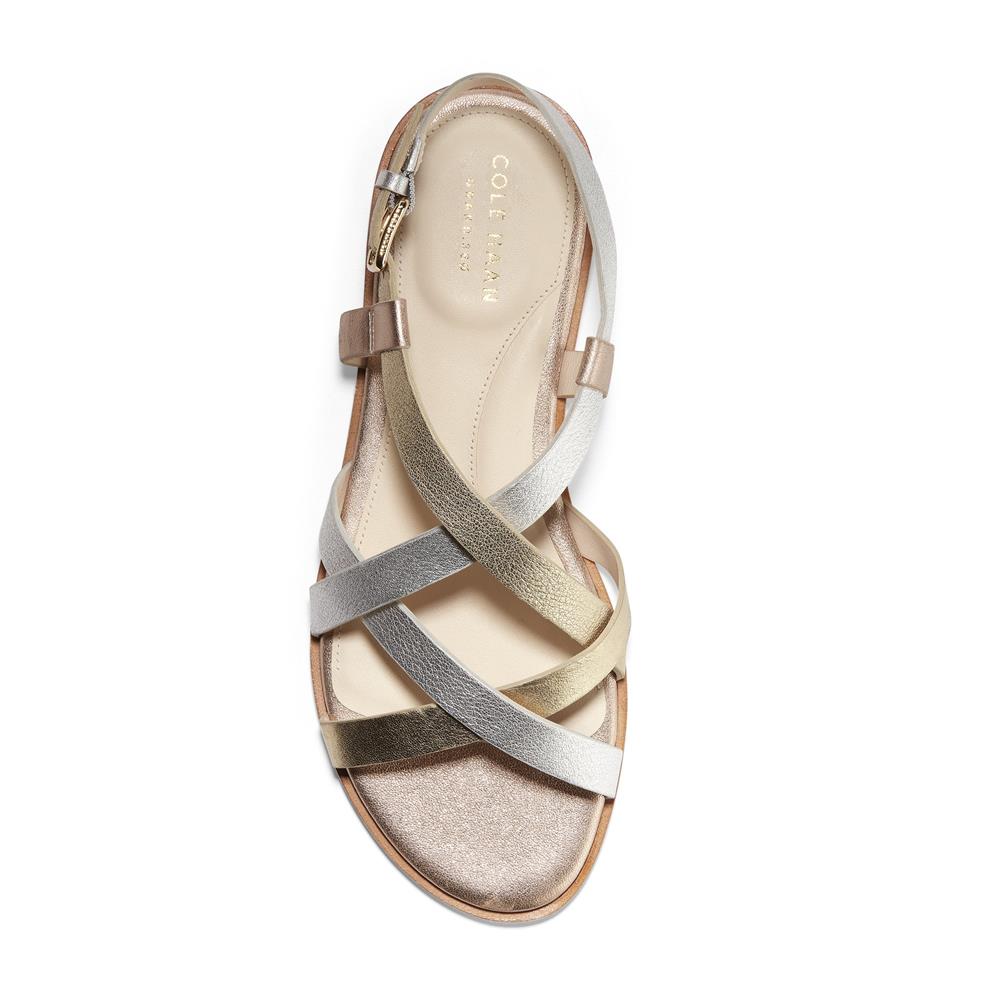 Cole Haan Analeigh Grand Strap Sandal Gold Silver Rosesize 6