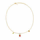 Les Nereides Raspberries And Flower Pendant Necklace