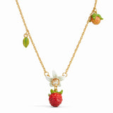 Les Nereides Raspberries And Flower Pendant Necklace