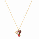 Les Nereides Raspberry And Flower Pendant Necklace