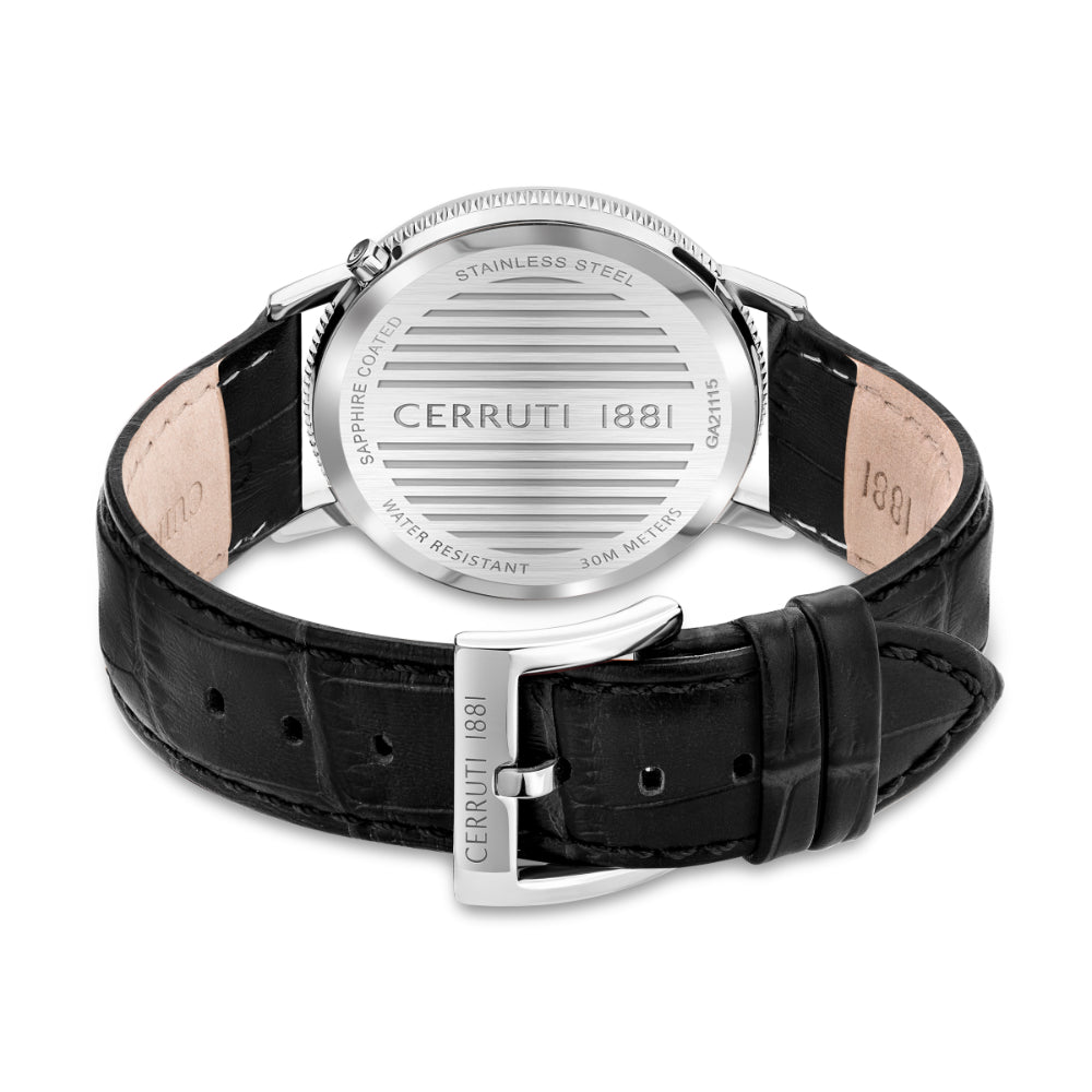 Cerruti 1881 Carano Men Green And Silver And Black Watch