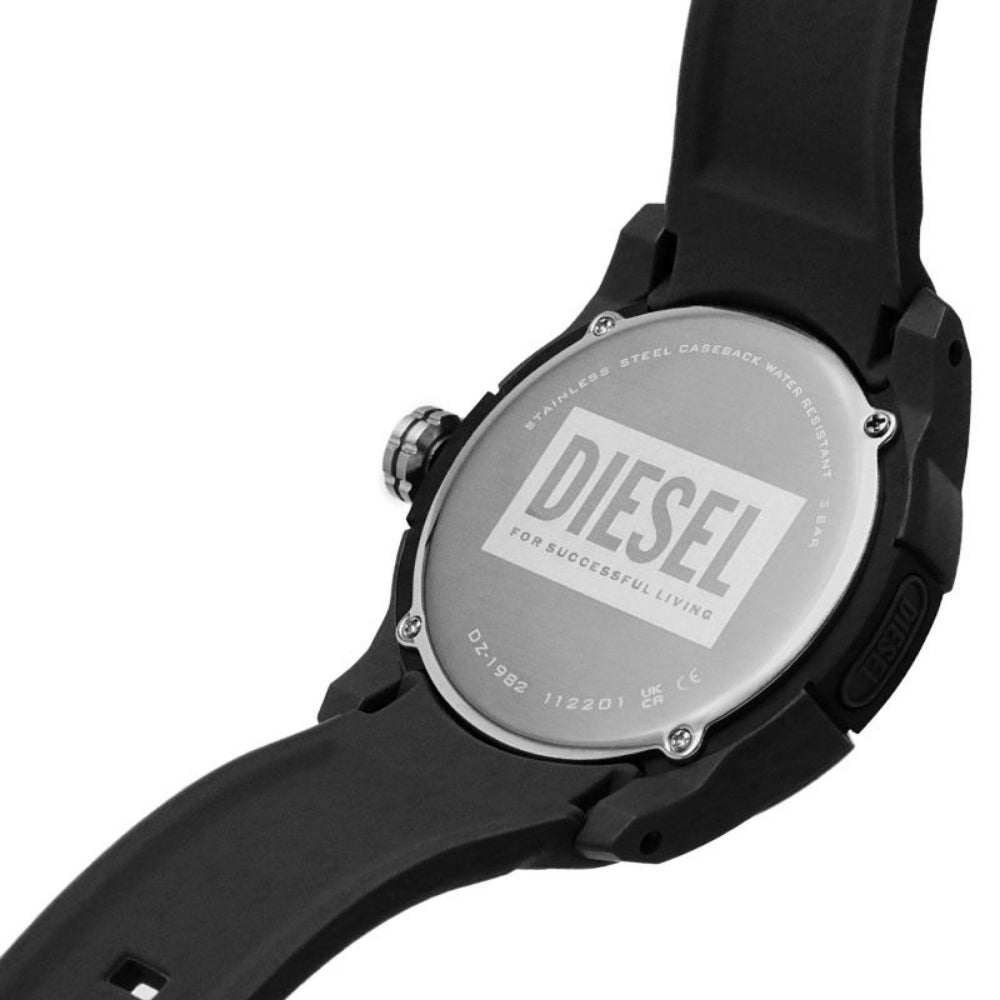 Diesel Men's Double Up Three-Hand Black Silicone Watch – Bluesalon.com
