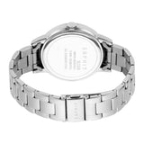 Esprit Ladies Watch Silver Color Case & Bracelet With Stones Black Dial