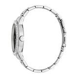 Esprit Ladies Watch Silver Color Case & Bracelet With Stones Black Dial
