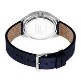 ESPRIT Men's Silver Color Watch with Dark Blue Dial and Leather Strap