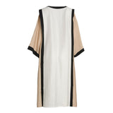 Fahm Women's White/Brown/Black Dress, Free Size
