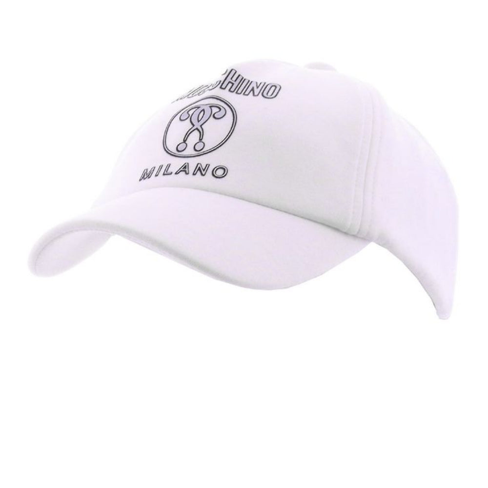 Moschino Kids logo-print cotton cap - White
