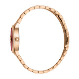 Just Cavalli Women's Watch Rose Gold Color Case Red Dial Rose Gold Color Metal Bracelet