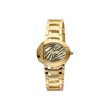 Just Cavalli Ladies Watch Ip Gold Case & Bracelet, Animal Printed Dial