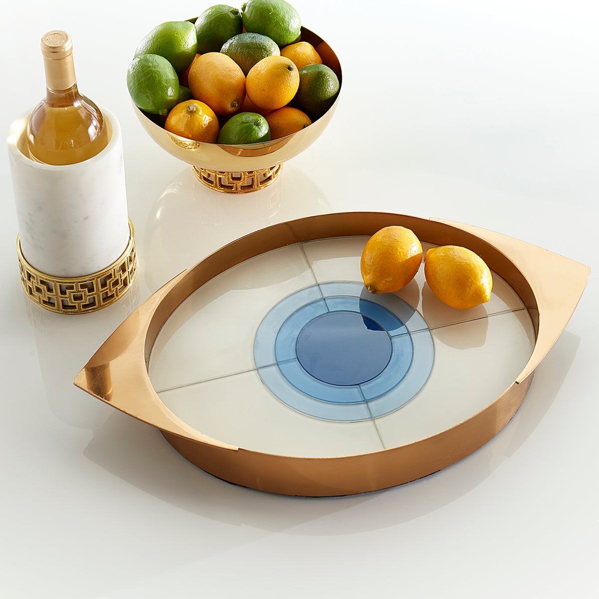 Jonathan Adler Love Trinket Tray, Blue/Gold