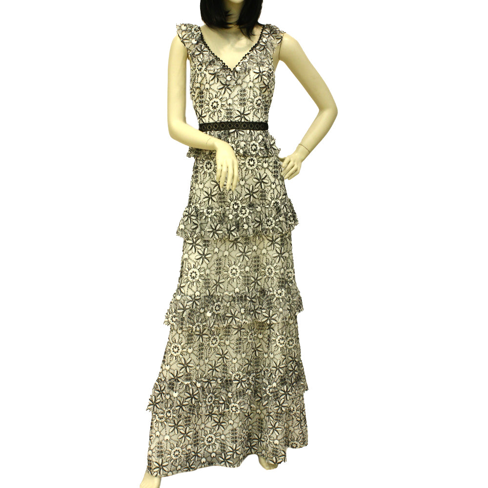 Ml By Monique Lhuillier Dress Wjcwhite/Jet 10 –