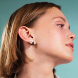 Les Nereides Faceted Glass And Vanilla Flower Clip-On Earrings