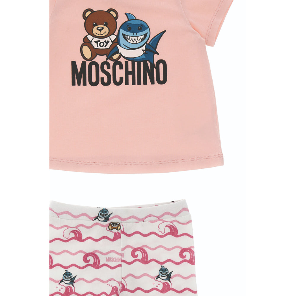 Pink Toy Shark T-Shirt Og Leggings Set - Moschino