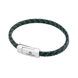 Aigner Gents Fashion Black and Green Leather Bracelet