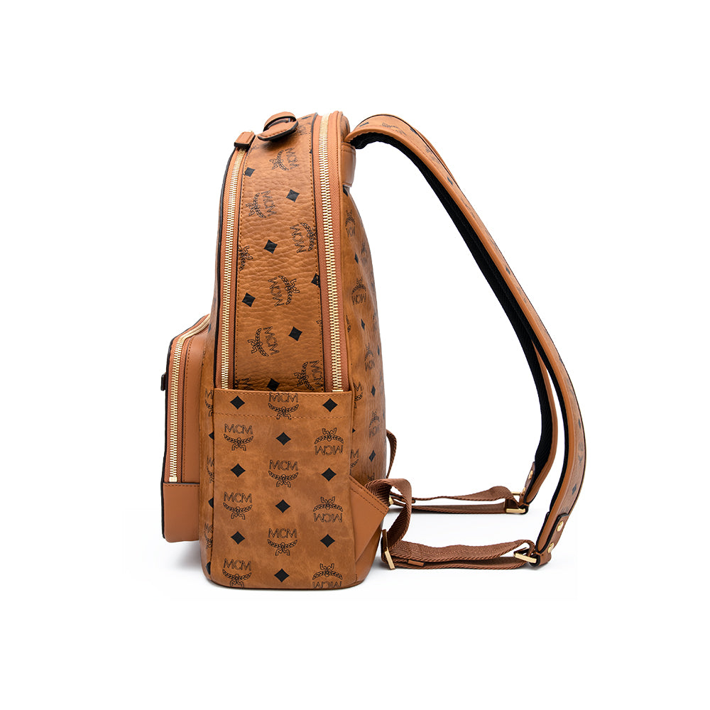 Mcm Stark 40 Visetos Backpack Cognac