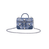 MCM Vintage Monogram Jacquard Crossbody Bag Blue  X-Mini