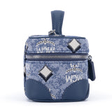 MCM Vintage Monogram Jacquard Crossbody Bag Blue  X-Mini