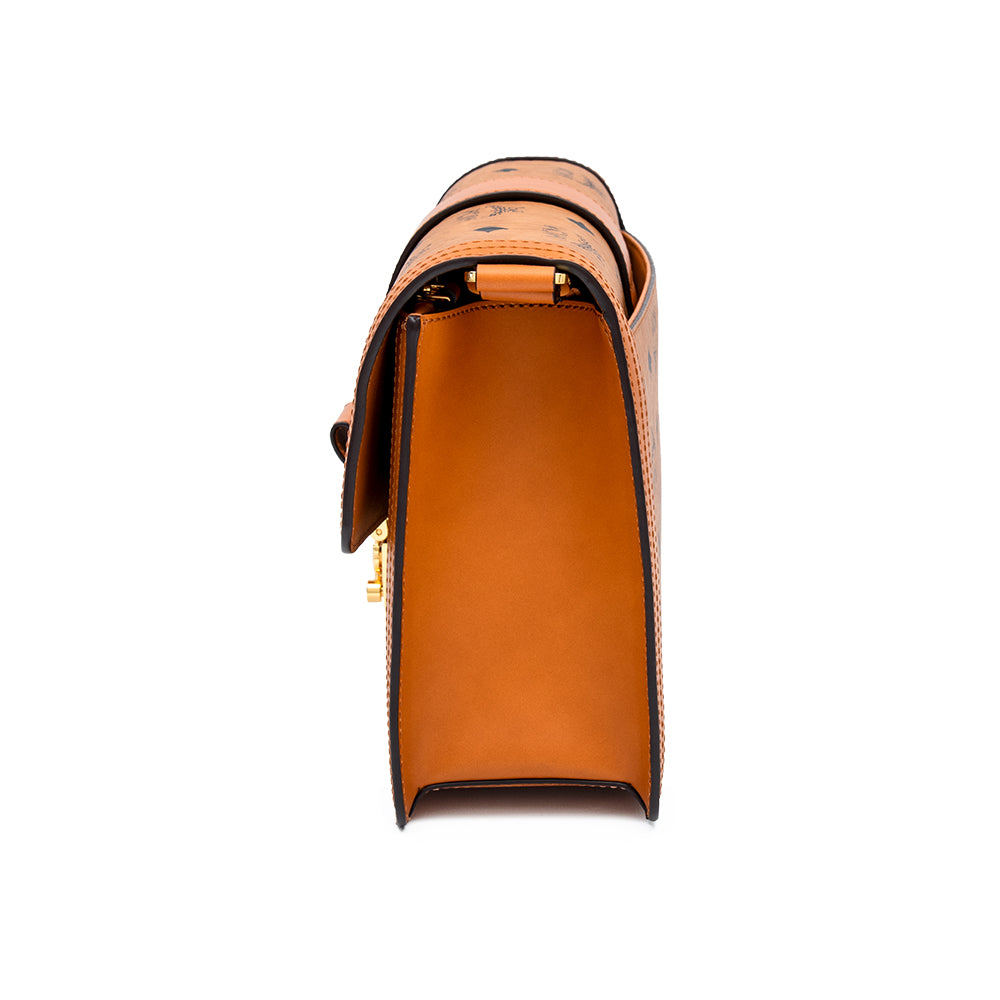 Medium Tracy Shoulder Bag in Visetos Cognac