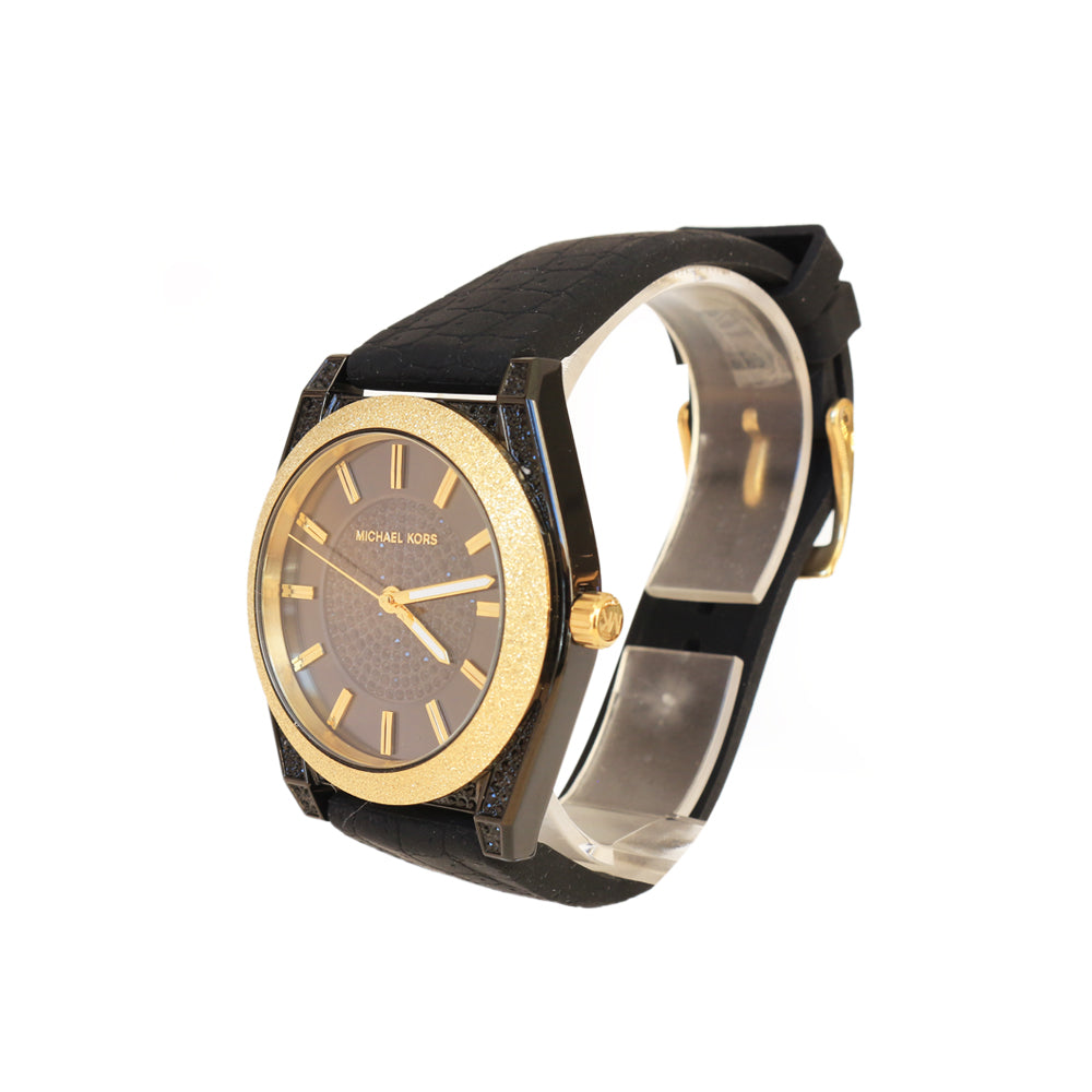 Michael Kors MK6703 Channing Black Gold-tone Silicone Strap 2024 Watch