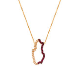 Michella 18 Ct Gold Diamond Qatar Map Necklace Basic