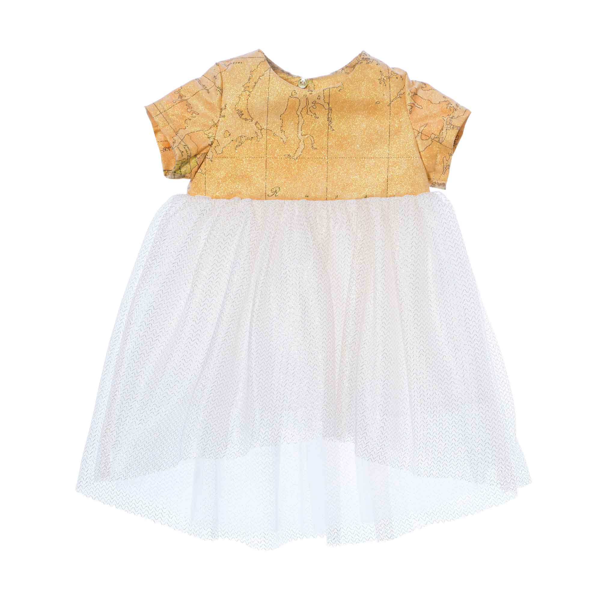 Alviero Martini Babies' Girls Beige Cotton Geo Skirt