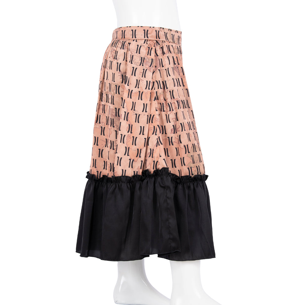 Alviero Martini Babies' Girls Beige Cotton Geo Skirt