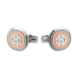 Roberto Cavalli Two Tone Silver & Rose Gold Color Cufflinks