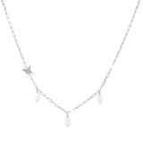 Rebecca Butterfly 925 Silver Necklace With Pearls