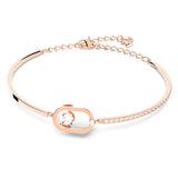 Swarovski Sparkling Dance Bracelet Round cut, Oval shape, White, Rose gold-tone plated