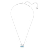 Swarovski Iconic Swan Pendant , Small, Blue, Rhodium Plated