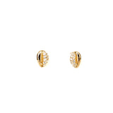 Swarovski,Shell Stud Pierced Earrings,White, Gold-Tone,One Size
