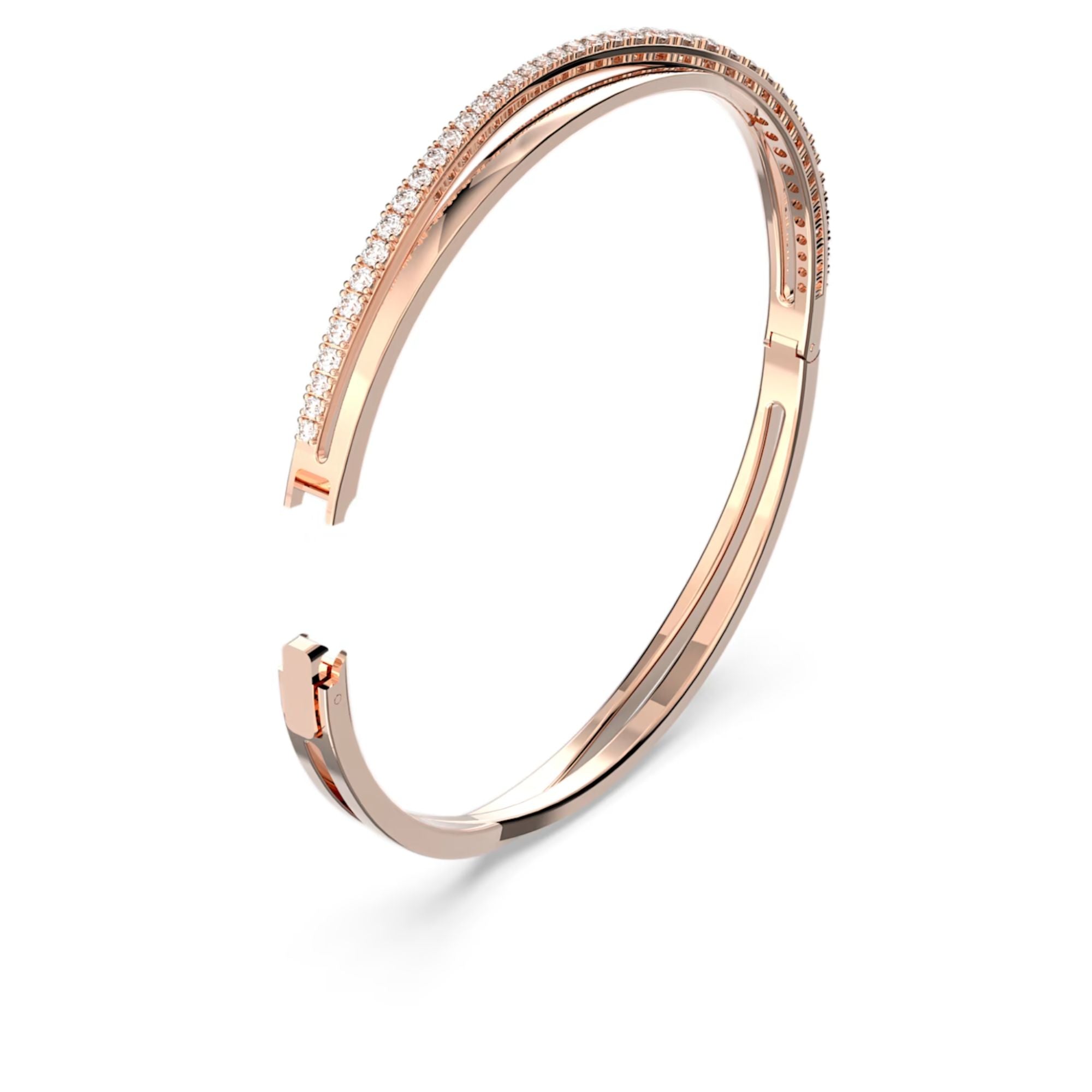Twist Bracelet, White, Rose Gold-tone Plated 5620552 – Crystal
