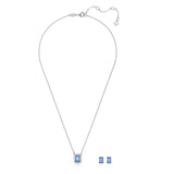 Swarovski Millenia Sets Necklace and Earrings Octagon cut Blue Rhodium plated  ONE SIZE