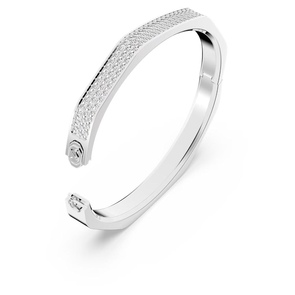 Swarovski Dextera Bangle Octagon Pave White Rhodium plated SMALL