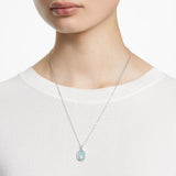 Swarovski Signum Necklace with pendant Swan Blue Rhodium plated  70 CM