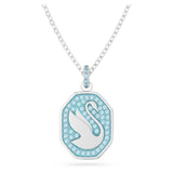 Swarovski Signum Necklace with pendant Swan Blue Rhodium plated  70 CM