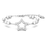 Swarovski Stella Bracelet Crystal pearls Star White Rhodium plated  MEDIUM