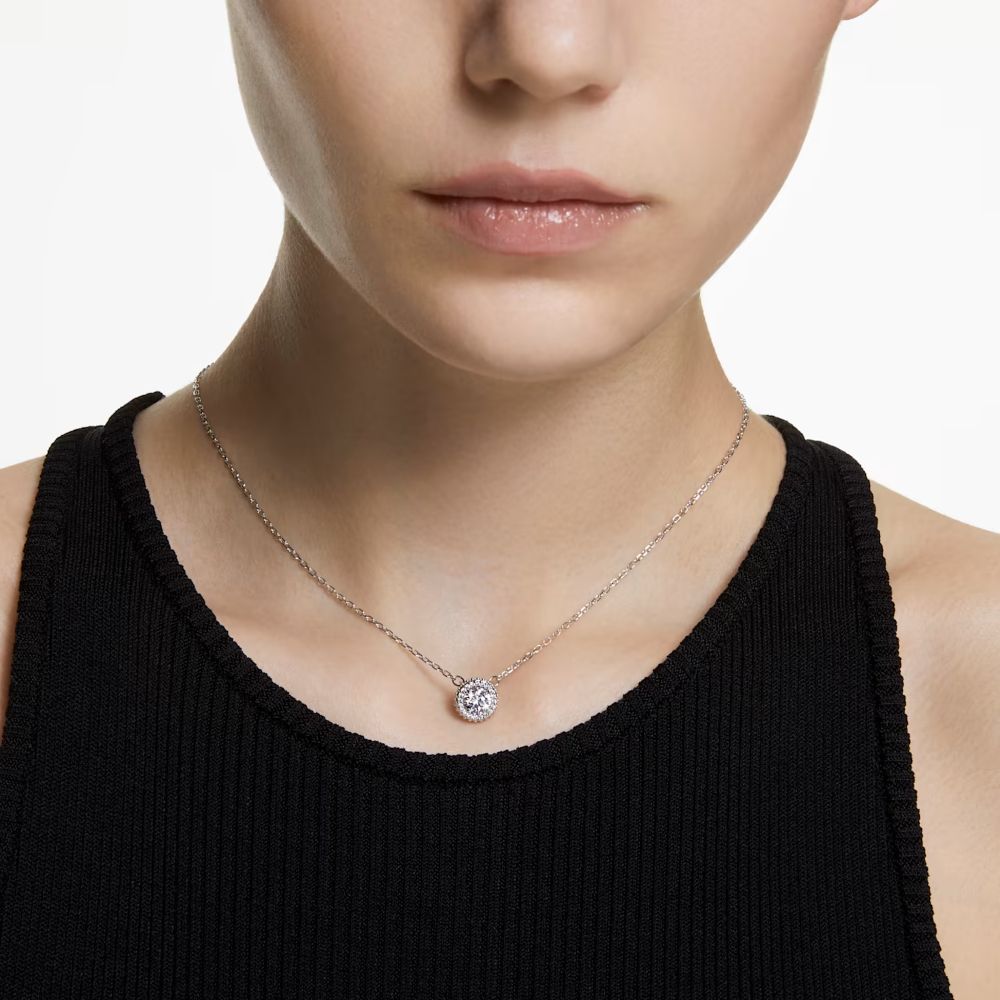 Swarovski Constella Necklace with pendant Round cut Pavé White Rhodium ...