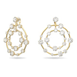 Swarovski  Constella Clip Earrings Circle, White, Gold-tone plated