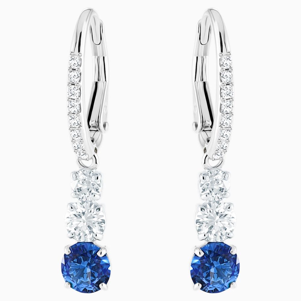 Swarovski Attract Trilogy Round Pierced Earrings Blue One Size Bluesalon