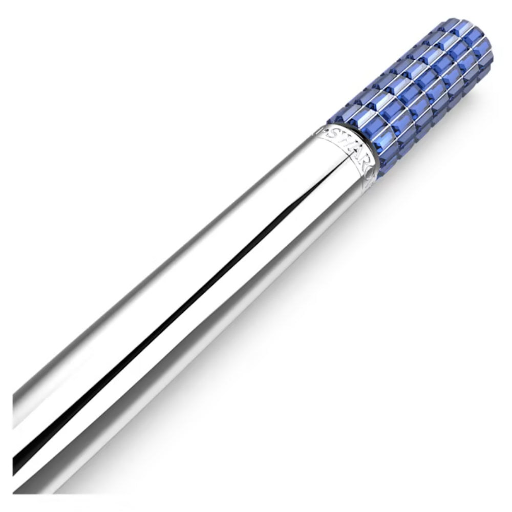 Crystalline ballpoint pen, Blue, Blue lacquered, Chrome plated